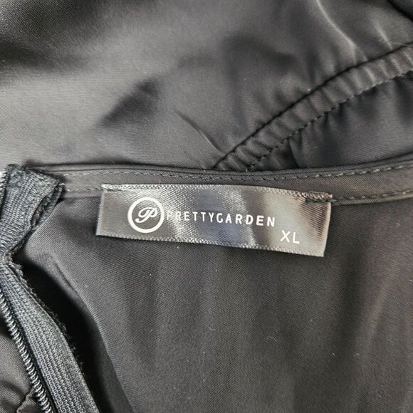 Pretty Garden Black Sleeveless V-Neck Twist Front Maxi Dress Size XL Party Sexy - Picture 9 of 10